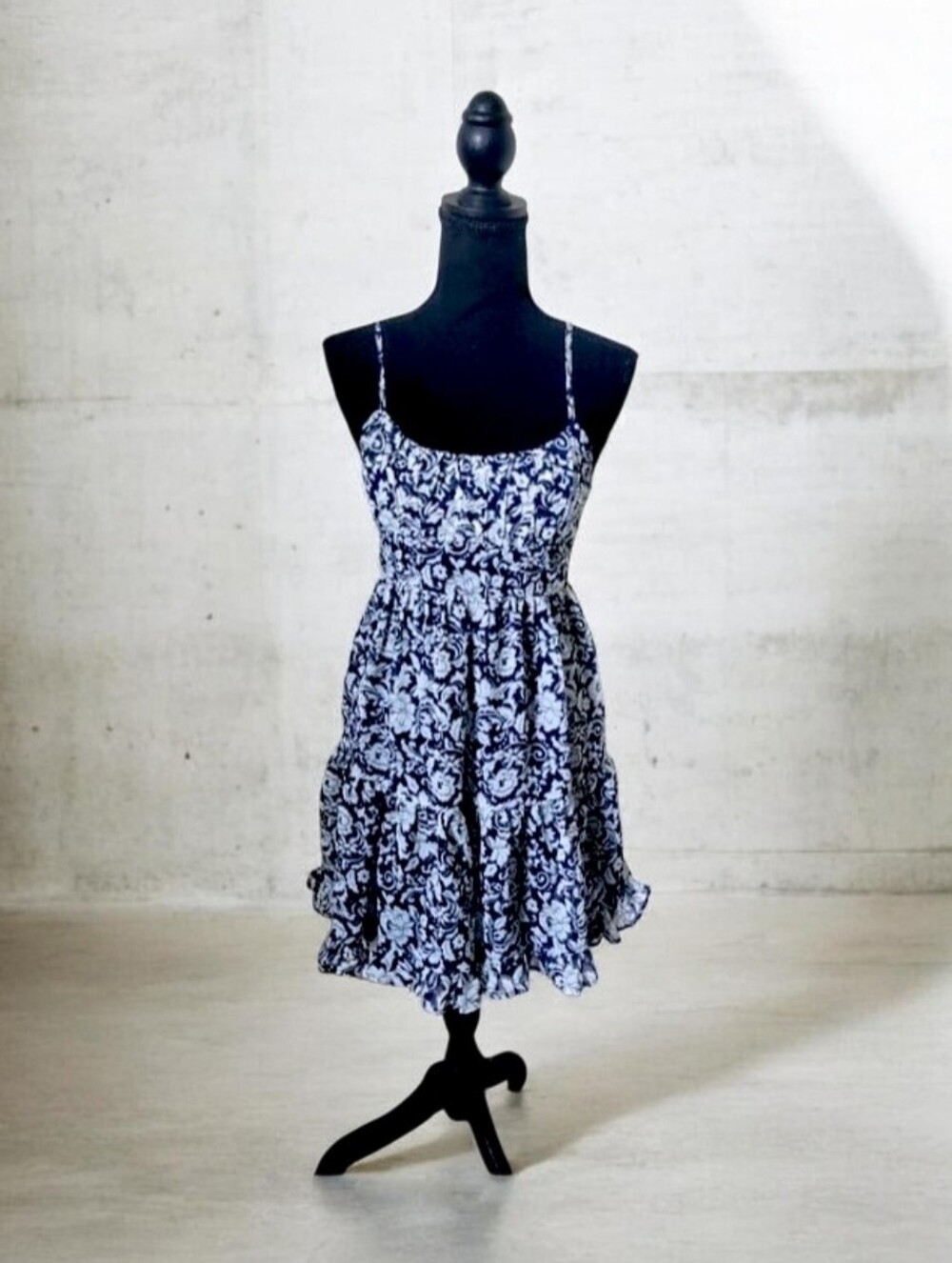 Saints + Secrets Navy Floral Spaghetti-Strap Mini Dress
